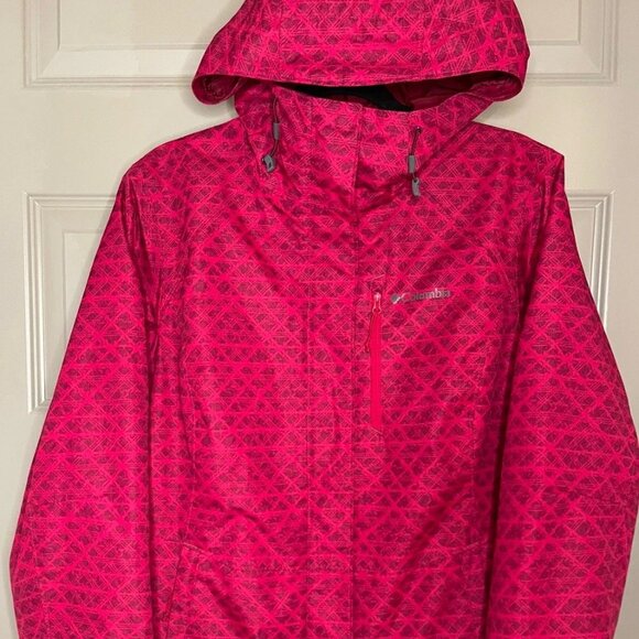 Columbia Jacket w Hood Excellent condit. Women Medium Interchange Burgundy Red - Picture 3 of 16